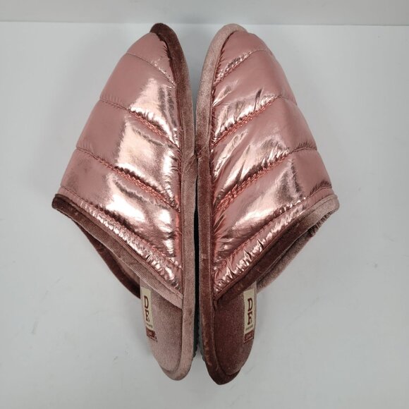 DF By Dearfoams Puffer Women's Pink Metallic Memory Foam Slipper US Size 9-10 - Picture 6 of 8